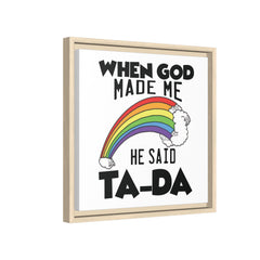 When God Made Me Framed Canvas Wall Art Inspirational Christian Decor
