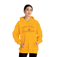 Heavy Blend Hooded Sweatshirt "Merry Christmas" font 1