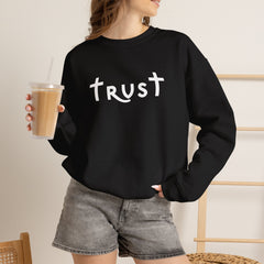 Heavy Blend Crewneck Sweatshirt "Trust" white graphic