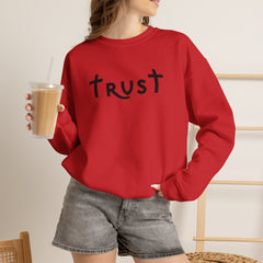Heavy Blend Crewneck Sweatshirt "Trust" black graphic