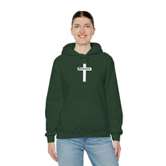 Heavy Blend Hoodie Sweatshirt "Believe" white graphic