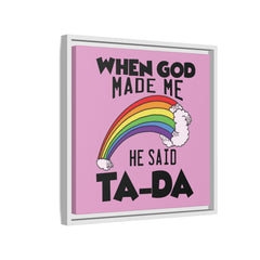 Pink Theme When God Made Me Framed Canvas Wall Art Inspirational Christian Decor