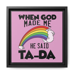 Pink Theme When God Made Me Framed Canvas Wall Art Inspirational Christian Decor