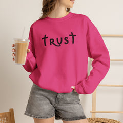 Heavy Blend Crewneck Sweatshirt "Trust" black graphic