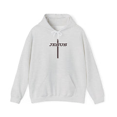 Heavy Blend Hoodie Sweatshirt "Jesus Cross" brown graphic
