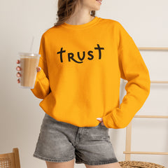 Heavy Blend Crewneck Sweatshirt "Trust" black graphic