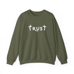 Heavy Blend Crewneck Sweatshirt "Trust" white graphic