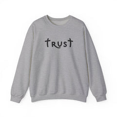 Heavy Blend Crewneck Sweatshirt "Trust" black graphic