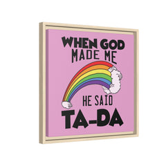 Pink Theme When God Made Me Framed Canvas Wall Art Inspirational Christian Decor