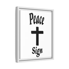 Peace Cross Sign Matte Canvas Framed | Religious Wall Art