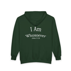 Christian Zip Hoodie — "I Am Whosoever" John 3:16 Full-Zip Sweatshirt