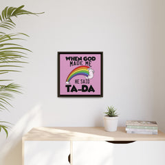 Pink Theme When God Made Me Framed Canvas Wall Art Inspirational Christian Decor