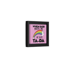 Pink Theme When God Made Me Framed Canvas Wall Art Inspirational Christian Decor