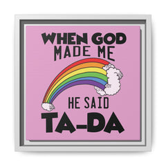 Pink Theme When God Made Me Framed Canvas Wall Art Inspirational Christian Decor