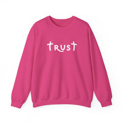 Heavy Blend Crewneck Sweatshirt "Trust" white graphic