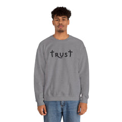 Heavy Blend Crewneck Sweatshirt "Trust" black graphic