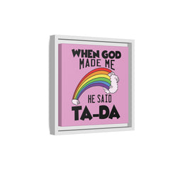 Pink Theme When God Made Me Framed Canvas Wall Art Inspirational Christian Decor