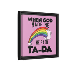 Pink Theme When God Made Me Framed Canvas Wall Art Inspirational Christian Decor