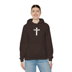 Heavy Blend Hoodie Sweatshirt "Believe" white graphic