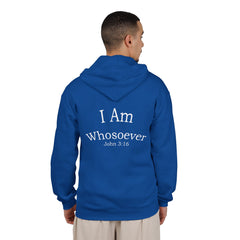 Christian Zip Hoodie — "I Am Whosoever" John 3:16 Full-Zip Sweatshirt