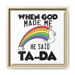 When God Made Me Framed Canvas Wall Art Inspirational Christian Decor