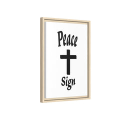 Peace Cross Sign Matte Canvas Framed | Religious Wall Art
