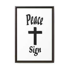 Peace Cross Sign Matte Canvas Framed | Religious Wall Art