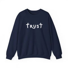 Heavy Blend Crewneck Sweatshirt "Trust" white graphic