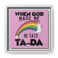 Pink Theme When God Made Me Framed Canvas Wall Art Inspirational Christian Decor