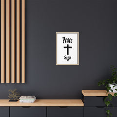 Peace Cross Sign Matte Canvas Framed | Religious Wall Art