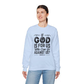 Heavy Blend Crewneck Sweatshirt "If God is For Us" black graphic