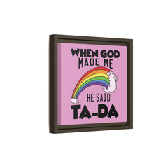 Pink Theme When God Made Me Framed Canvas Wall Art Inspirational Christian Decor