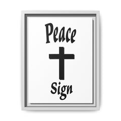 Peace Cross Sign Matte Canvas Framed | Religious Wall Art