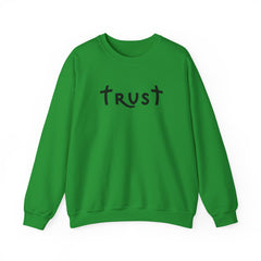 Heavy Blend Crewneck Sweatshirt "Trust" black graphic