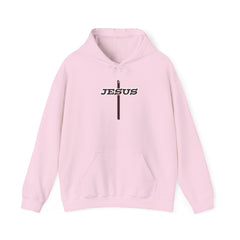 Heavy Blend Hoodie Sweatshirt "Jesus Cross" brown graphic