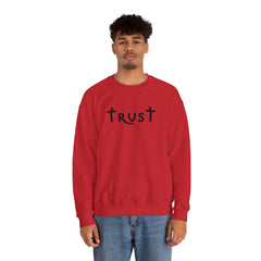 Heavy Blend Crewneck Sweatshirt "Trust" black graphic