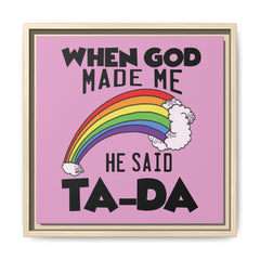 Pink Theme When God Made Me Framed Canvas Wall Art Inspirational Christian Decor