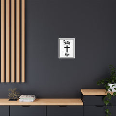 Peace Cross Sign Matte Canvas Framed | Religious Wall Art