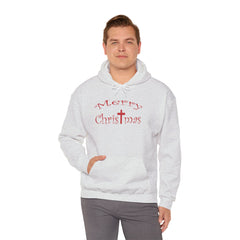 Heavy Blend Hooded Sweatshirt "Merry Christmas" font 1