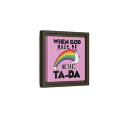 Pink Theme When God Made Me Framed Canvas Wall Art Inspirational Christian Decor