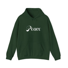 Heavy Blendβ’ Hooded Sweatshirt "Peace" white font