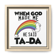 When God Made Me Framed Canvas Wall Art Inspirational Christian Decor