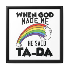 When God Made Me Framed Canvas Wall Art Inspirational Christian Decor