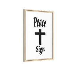 Peace Cross Sign Matte Canvas Framed | Religious Wall Art