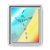 Freedom Cross Sign Matte Canvas Framed | Religious Wall Art