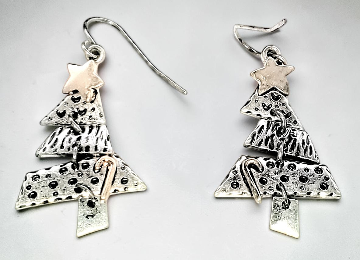 Artsy Christmas Tree Earrings