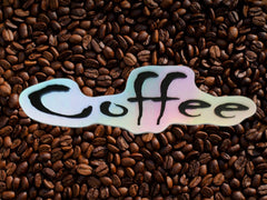 Holographic Die-cut Stickers "Coffee"