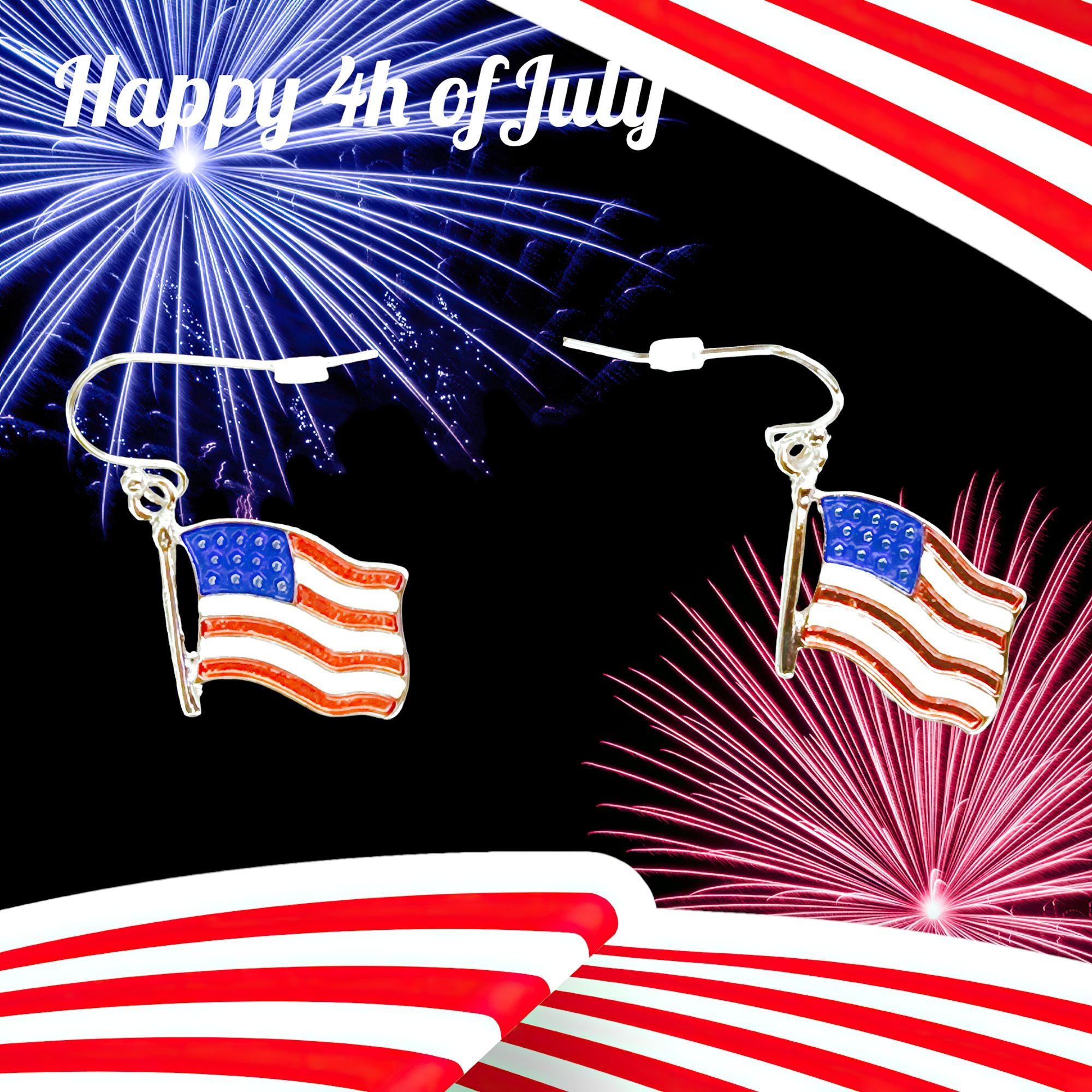 American Flag Earrings