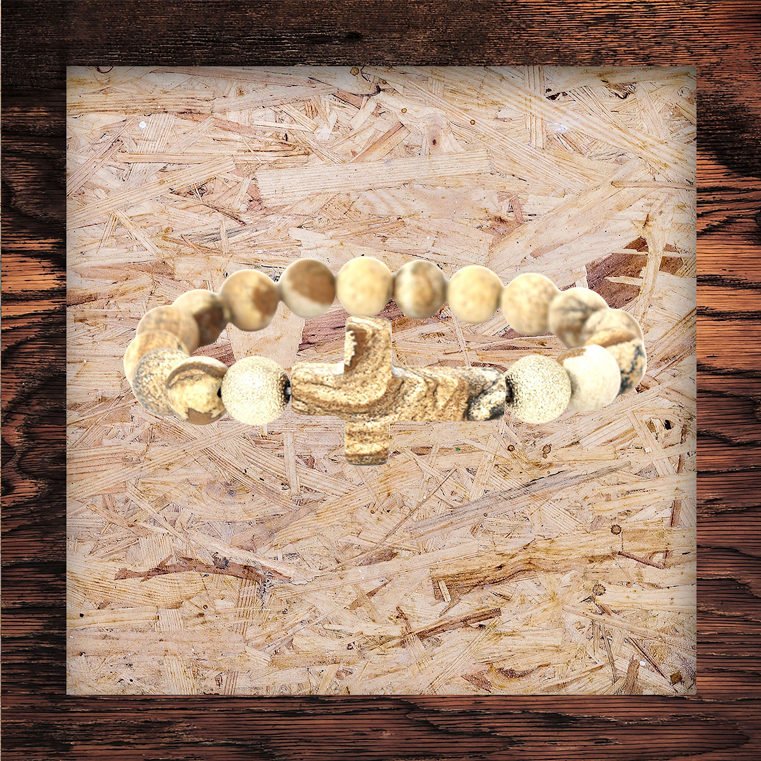 Jasper Cross Stretch Bracelet