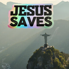 Holographic Stickers "Jesus Saves"